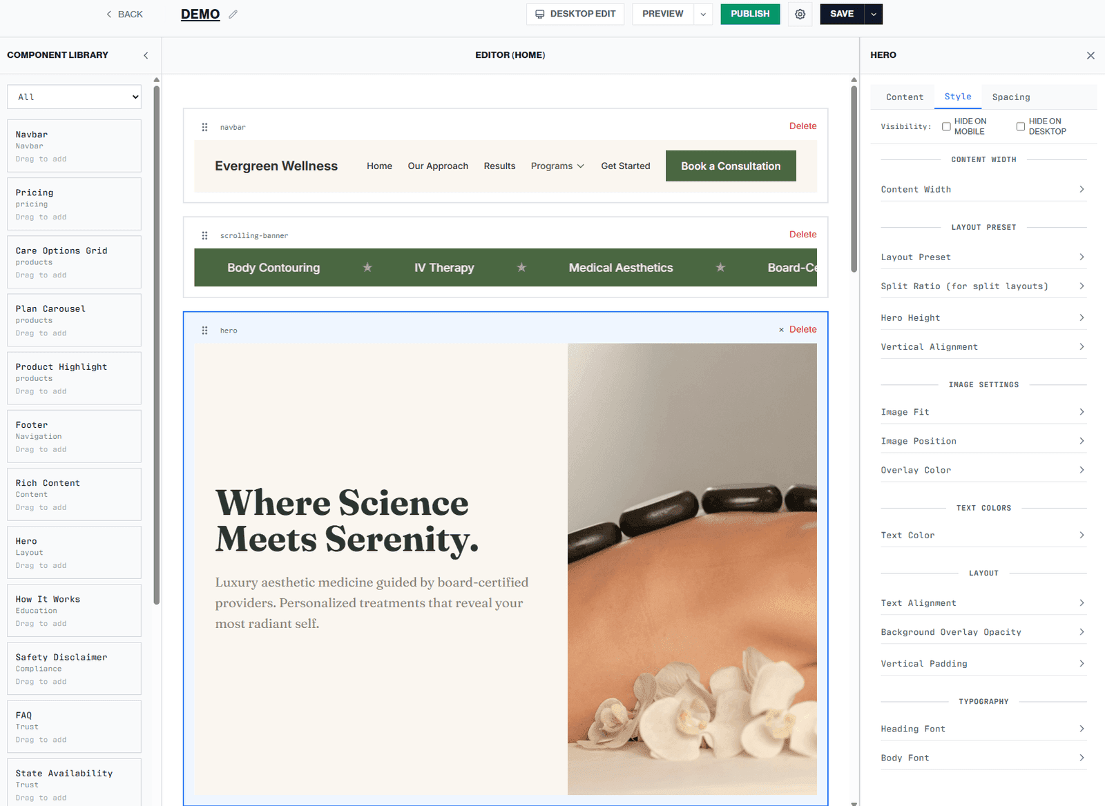 KOVA Health CMS